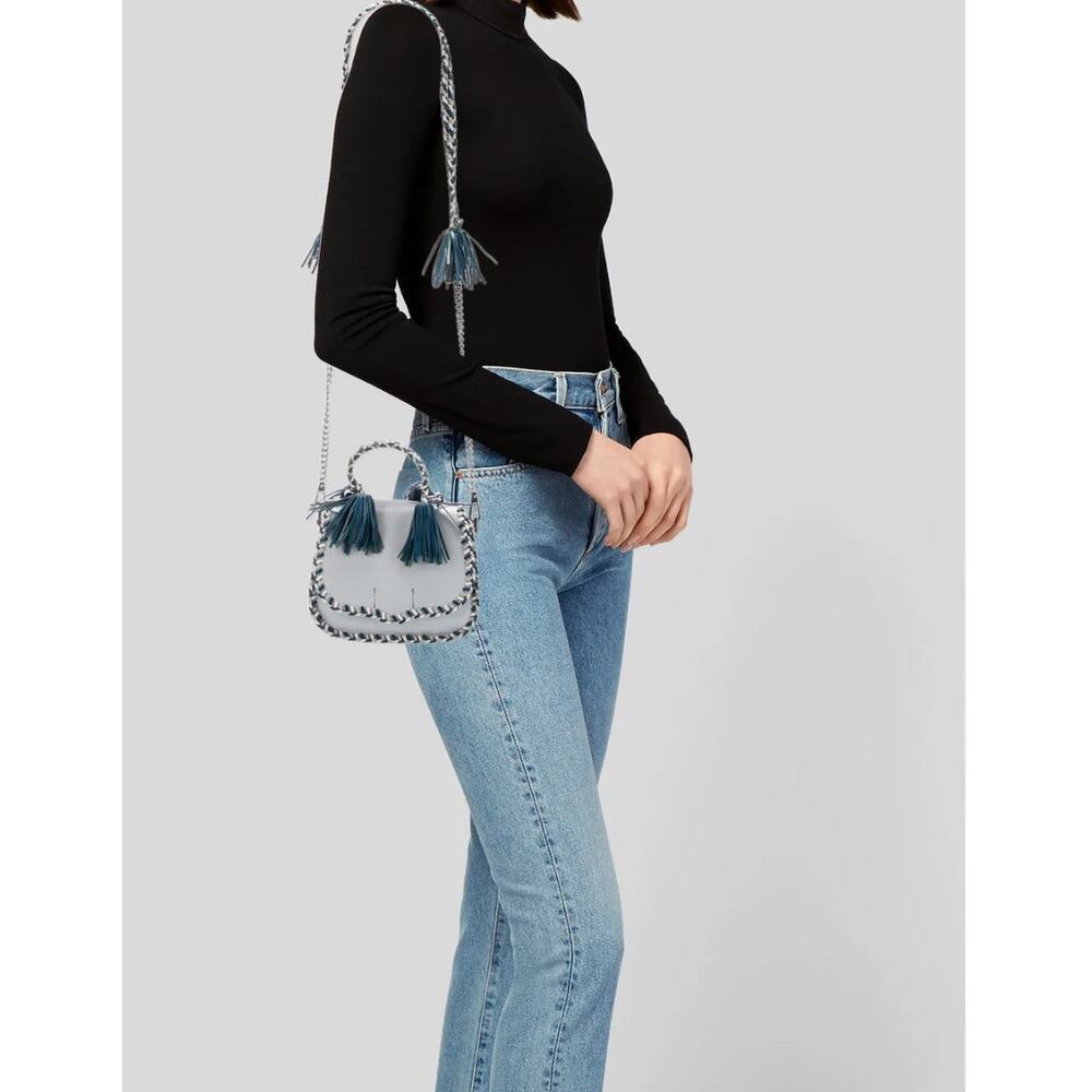 Rebecca Minkoff Medium Leather Saddle Bag & Crossbody Bag Gray/Teal
